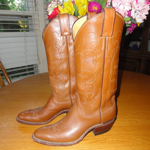 Justin Boots Shoes - Vintage Cowboy Boots Leather 7 AA Womens Leather